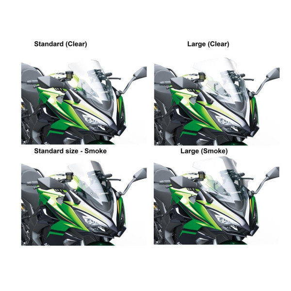 Kawasaki Windshield Smoke - Standard Size/Shape